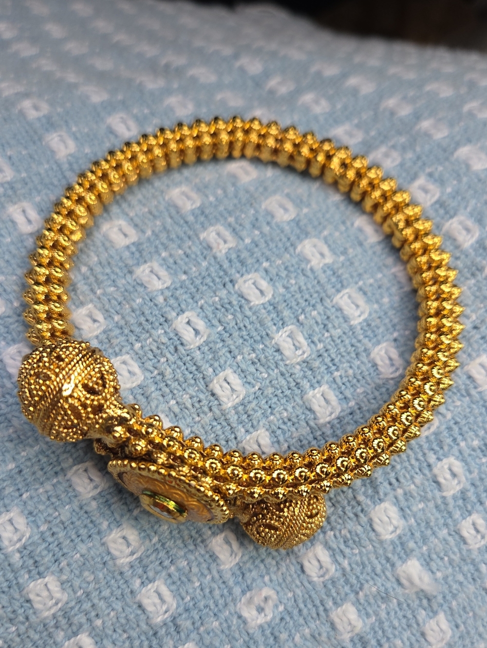 Ornate Gold Plated Kada Bangle. NWOT